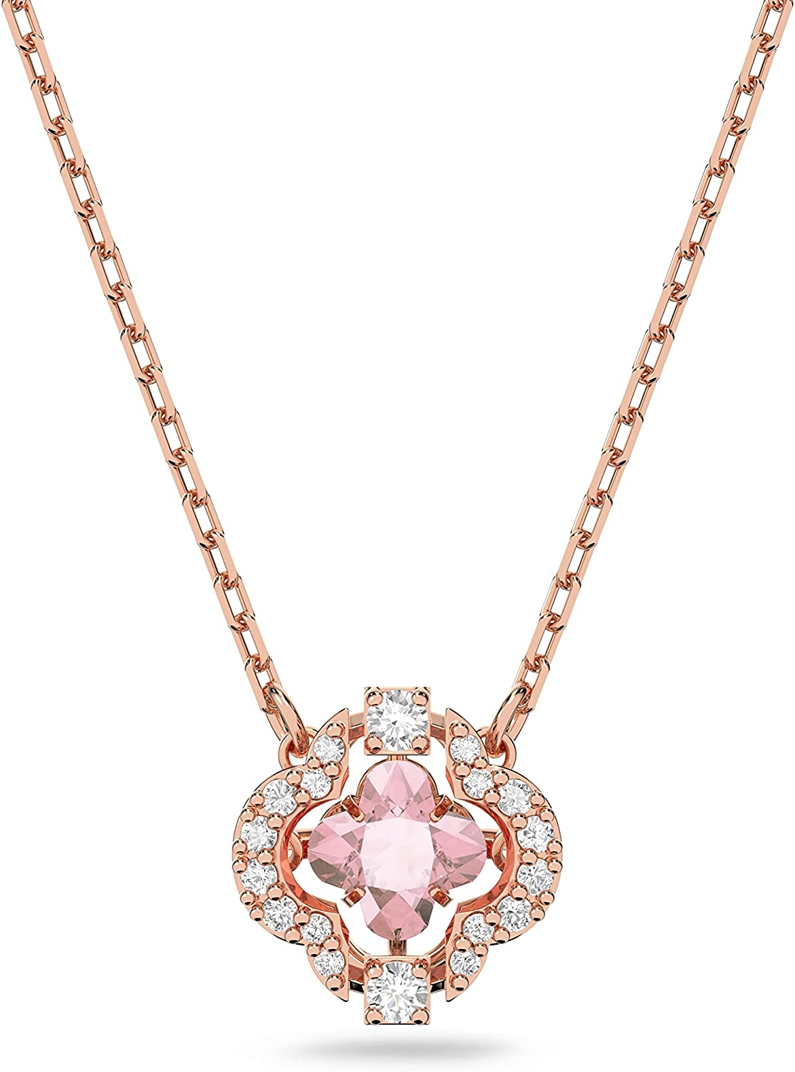 230816064851710_1 SWAROVSKI Sparkling Dance Clover Jewelry Collection, Rose Gold Tone Finish, Pink Crystals, Clear Crystals - Image 1